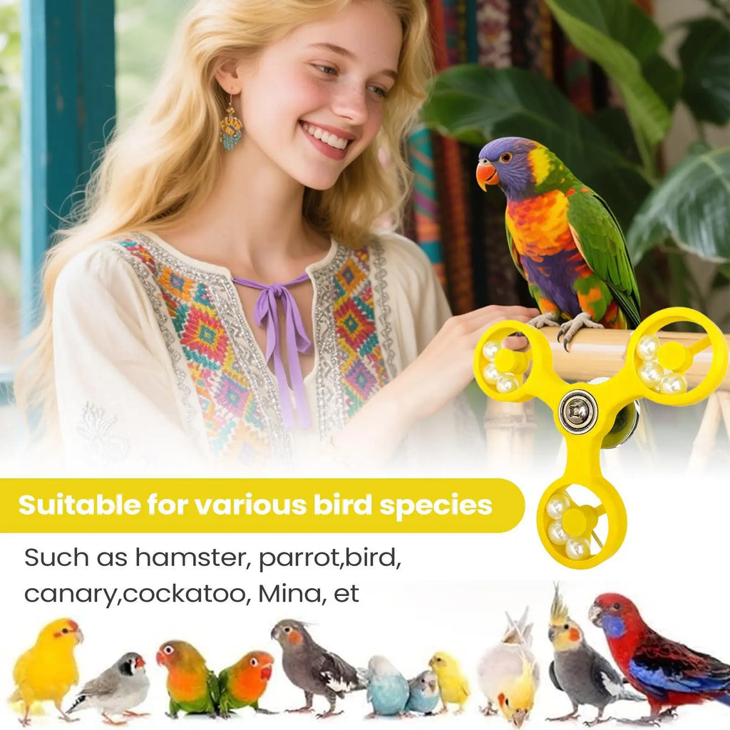 Parrot Toys Bite-Resistant Bird Enrichment Activity Parrot Toys Spinner Wheel for Chewing Entertainment Boredom Relief