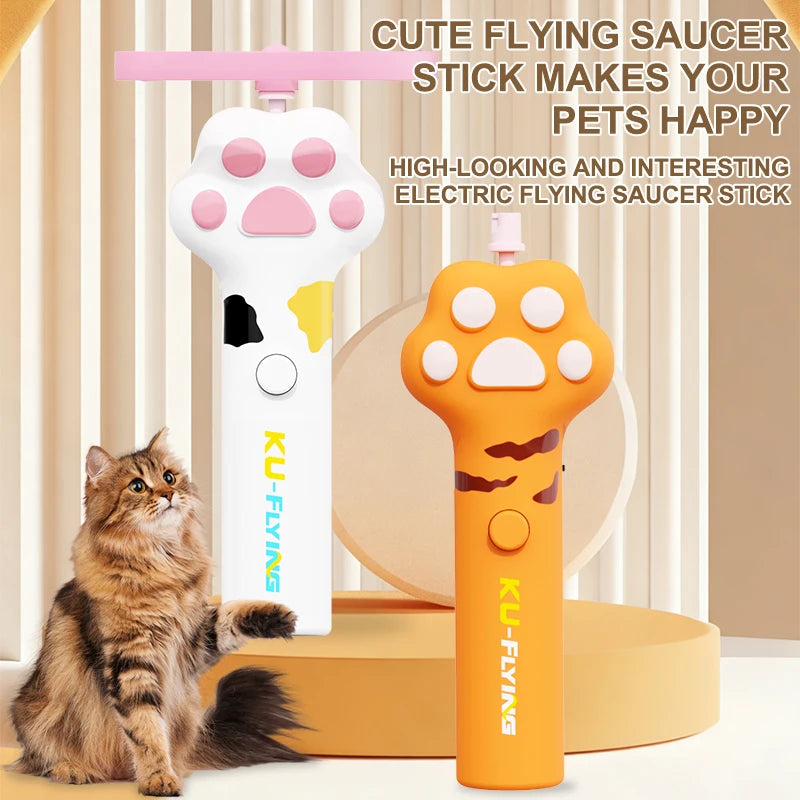 Funny Cat Toy Interactive Launch Pet Training Toy For Kitten Mini Flying Disc Shooting Gun Chasing Games Cat Toys Pet Supplies