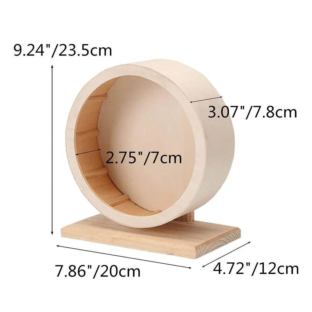 Natural Wood Hamster Wheel Running Toy Roller Exercise Wheel for Small Pets Sports Wheel Accessory for Hamsters