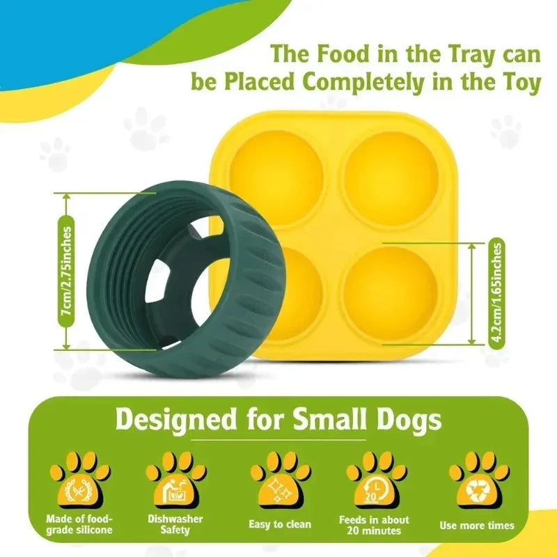 Durable Interactive Dog Ball Toy & Silicone Treat Mold, Slow Feeder Dog Toy for Medium Large Dogs 25-75lbs, Keep Pet Busy, Easy