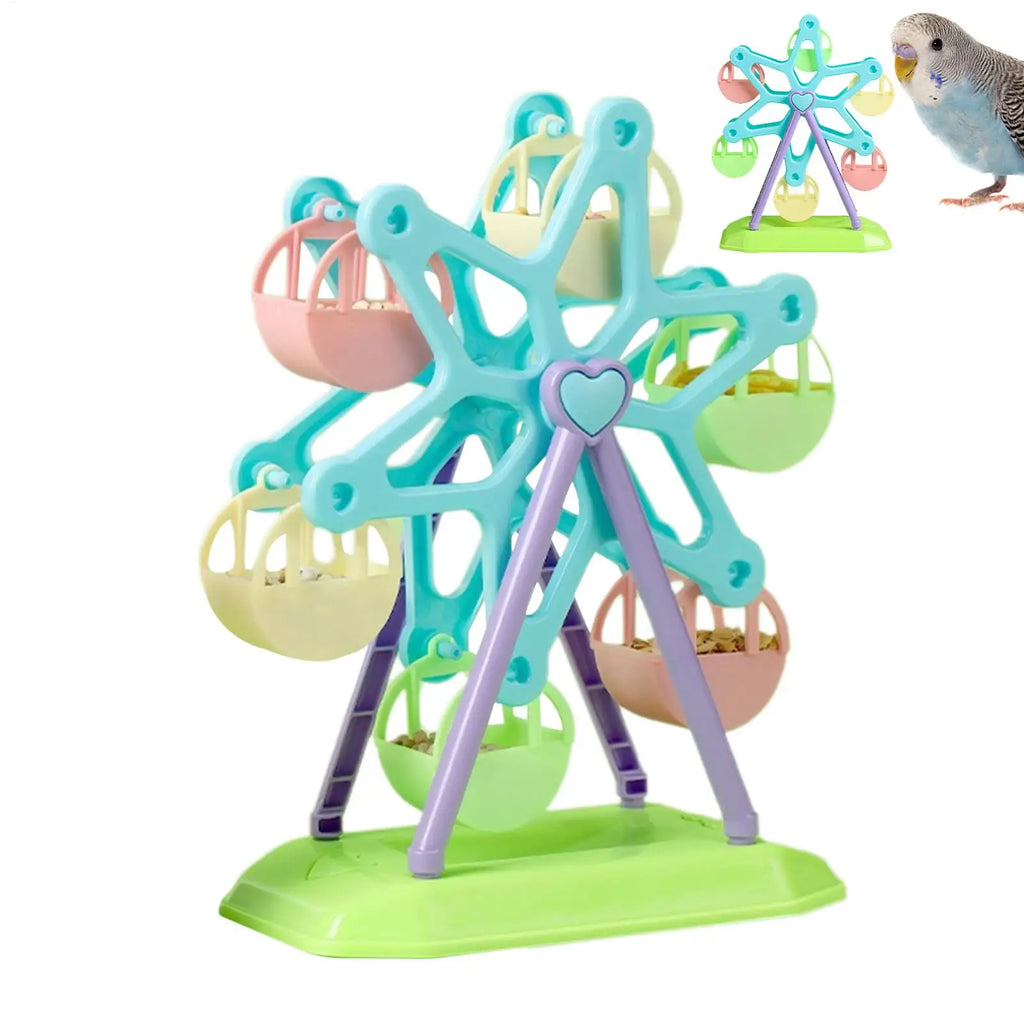 Bird Toys Foraging Wheel Parrot Toy  Snacks Feeder Intelligence Growth Bird Supplies Parrot Ferris Wheel Bird Windmill Foraging