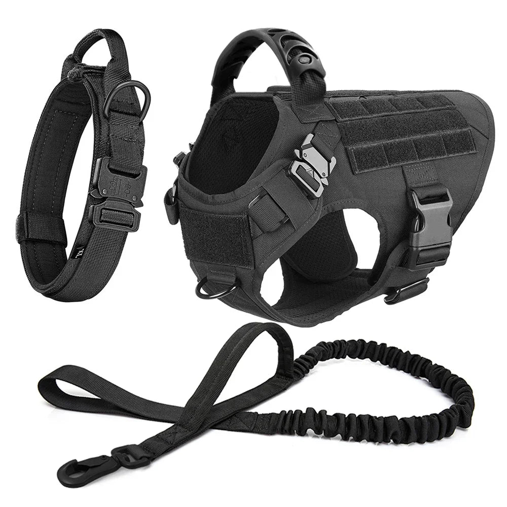 Large Dog Harness Collar Leash Bags Pet German Shepherd Training Walking Vest Dog Harnesses For Medium Large Dogs Accessories