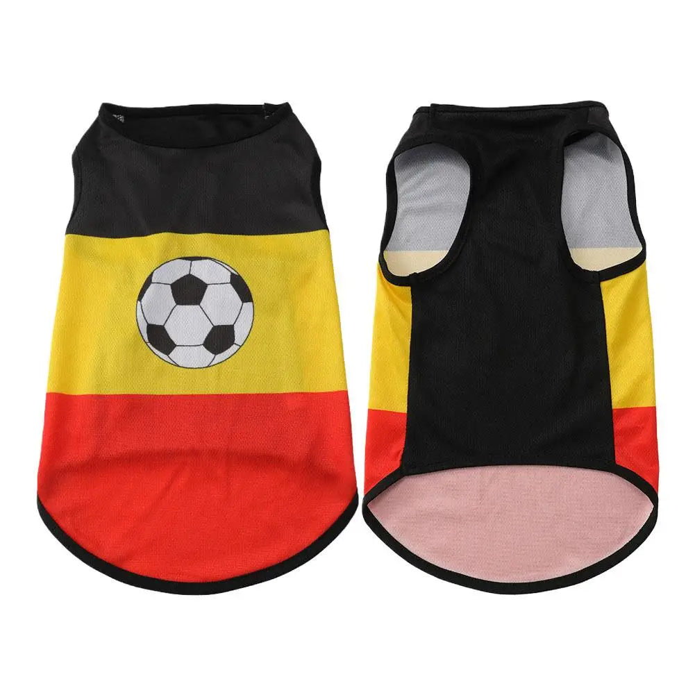 Pet Dog Clothes Football Jersey Dog Shirt Outfit National Flag Design Breathable Mesh Dog Vest for Small Medium Dogs Summer