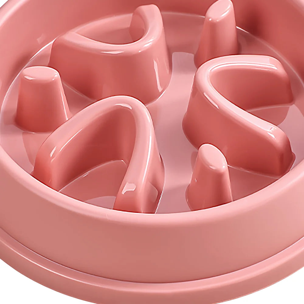 Anti-Choke Slow Feeder Pet Bowl for Dogs & Cats - Safe Eating, Durable Plastic, Essential Daily Accessory
