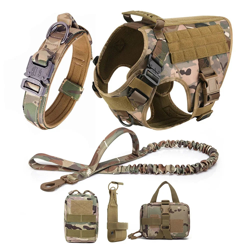 Large Dog Harness Collar Leash Bags Pet German Shepherd Training Walking Vest Dog Harnesses For Medium Large Dogs Accessories