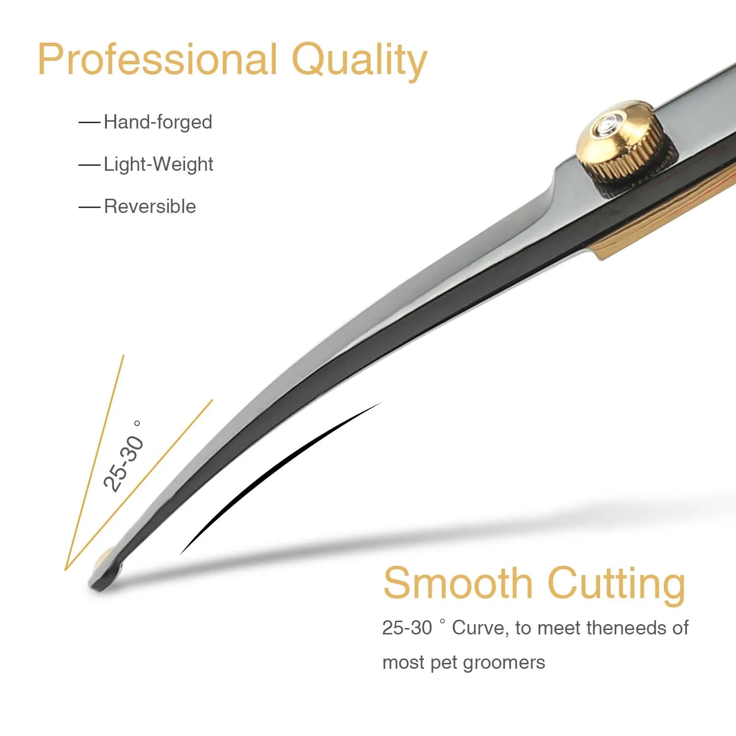Professional Pet Grooming Scissors Stainless Steel  - Right Hand Orientation, Multi-Purpose Hair Trimming Shears For Dogs Pets