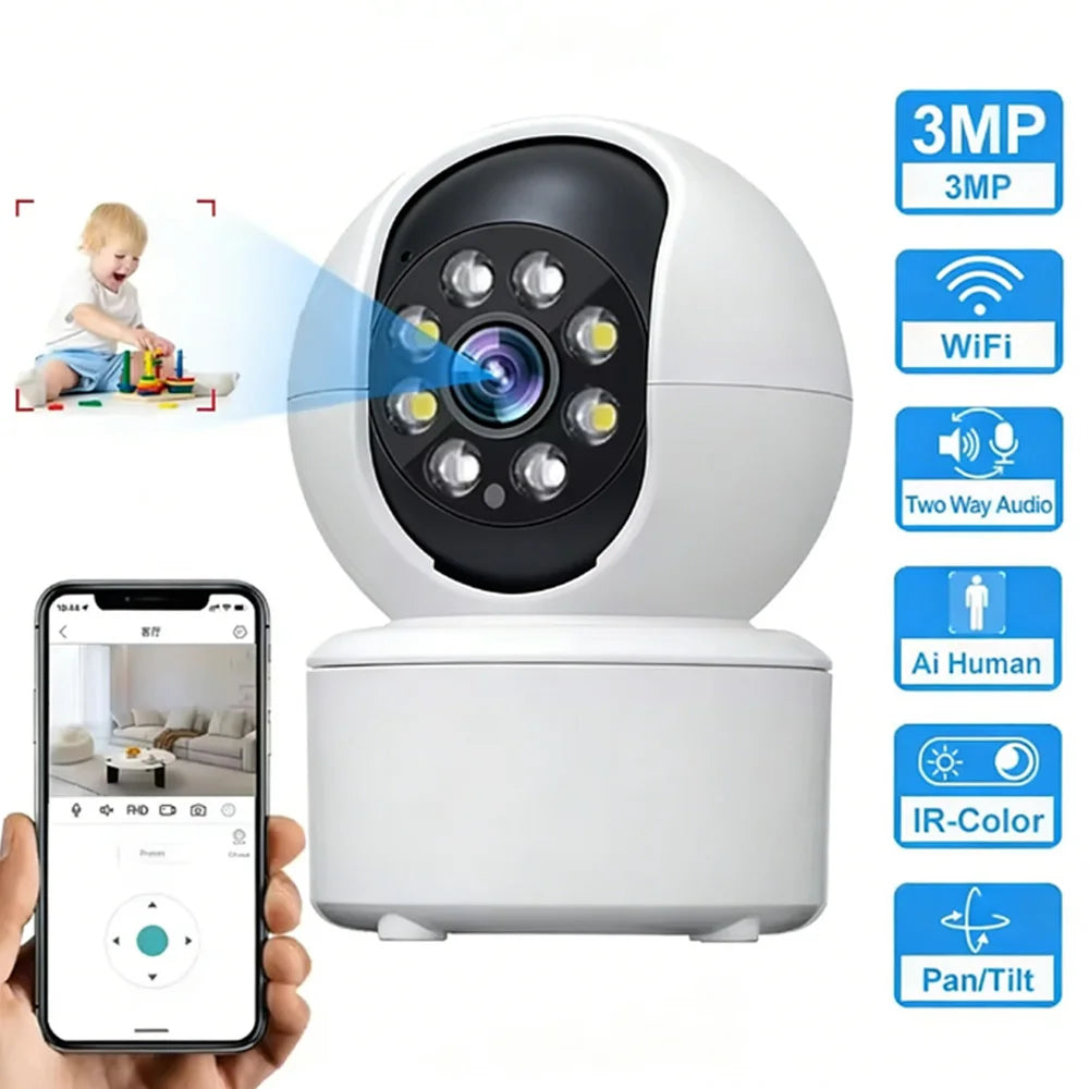 Pet Dog Camera with Phone App, 5G/2.4GHz WiFi Indoor Security Baby Camera, 360° Pan & Tilt, 2-Way Audio, Night Vision 2026New