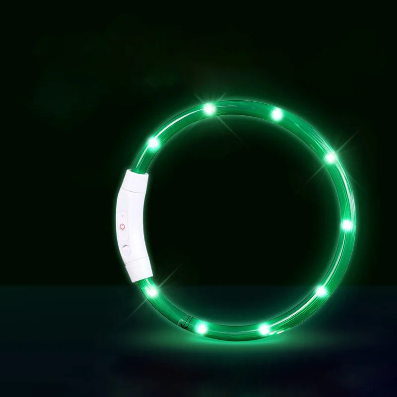 Pet Dog Cat LED Light Collar Luminous Anti-Lost Dog Collar USB Rechargeable Dog Necklace Collar Night Identification Collar