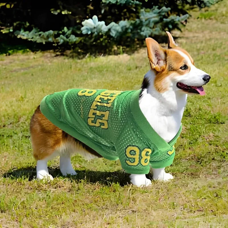Mesh Breathable Dog Clothes Schnauzer Teddy Sport Large Dog Jersey Basketball Clothing Puppy T-Shirts Summer Pet Cat Shirts