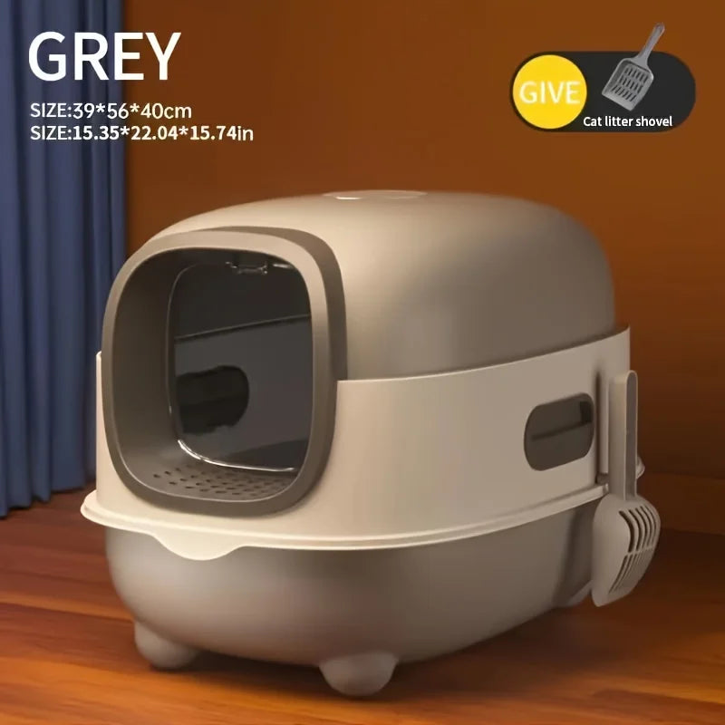 Extra Large Enclosed Cat Litter Box with Drawer Design Prevents Odor and Splashing Easy to Clean Suitable for Indoor Outdoor Use