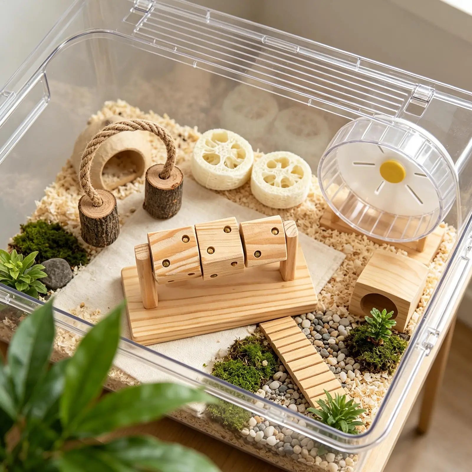 Small Animal Toys Wooden Enrichment Pet Supplies Hamster Foraging Chew Toy Set For Gerbil Mice Hedgehog Chinchilla Indoor Cage