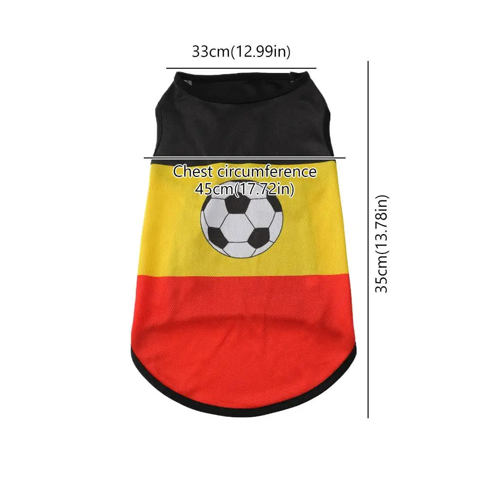 Pet Dog Clothes Football Jersey Dog Shirt Outfit National Flag Design Breathable Mesh Dog Vest for Small Medium Dogs Summer