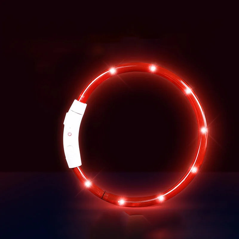 Pet Dog Cat LED Light Collar Luminous Anti-Lost Dog Collar USB Rechargeable Dog Necklace Collar Night Identification Collar