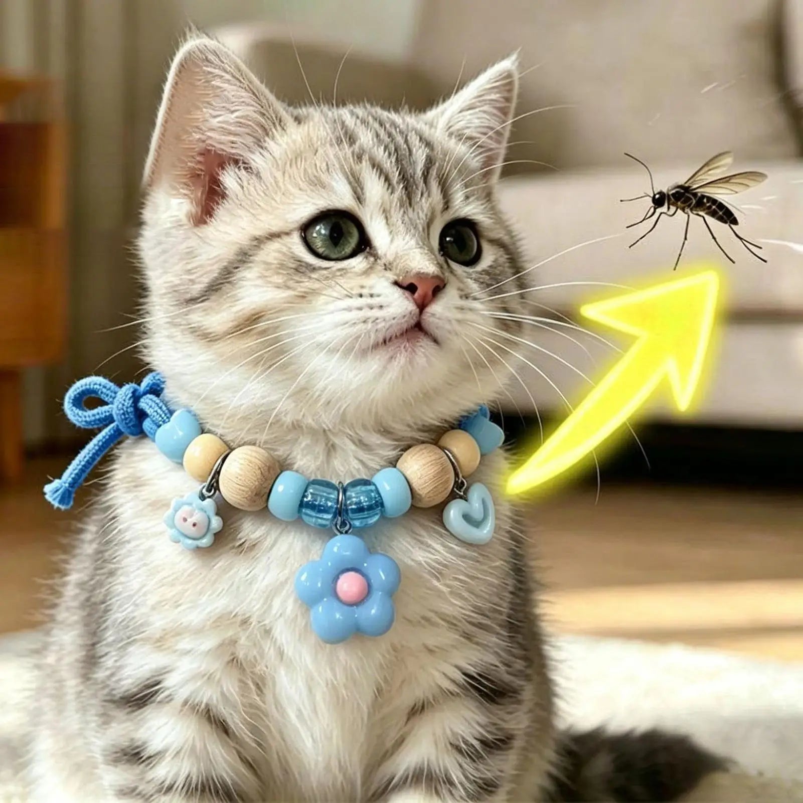 Cat Dog Flea Collar Natural Wood Adjustable Safe Buckle Macaron Color Fly Repellent Puppy Kitten Tick Control Summer Daily Care