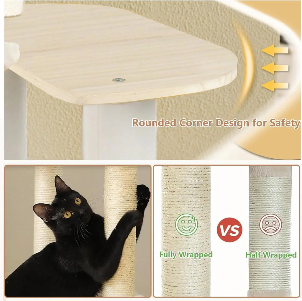 Multi-level cat climbing frames, indoor cat towers, cat beds, scratching posts, and ladders—sturdy and durable cat furniture