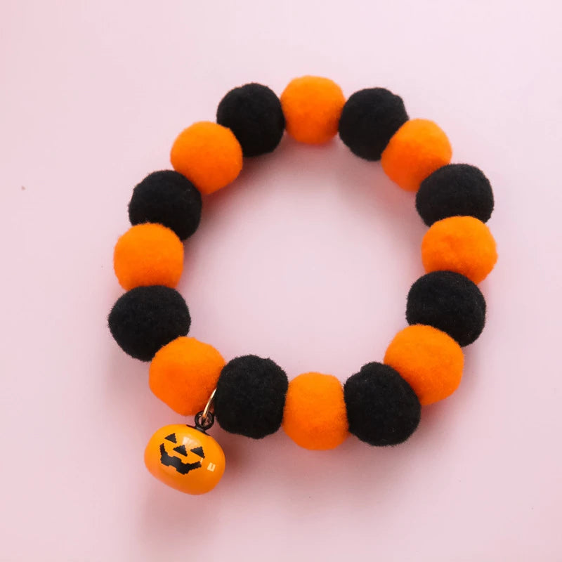 Halloween Pet Collar for Cats Dogs Pumpkin Bell Cute Collar Halloween Costume Accessories for Small Pets Party Decoration