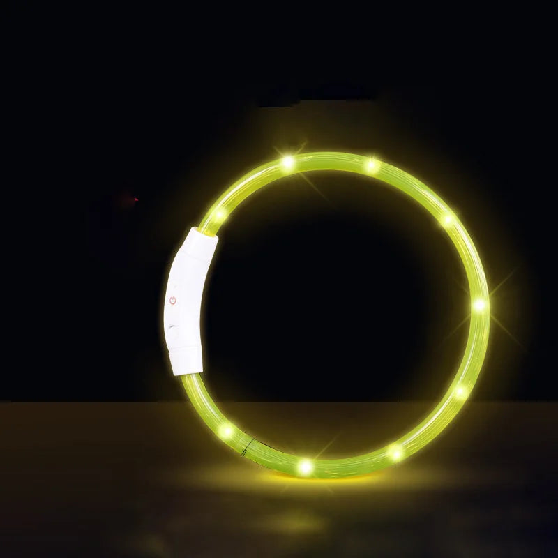 Pet Dog Cat LED Light Collar Luminous Anti-Lost Dog Collar USB Rechargeable Dog Necklace Collar Night Identification Collar