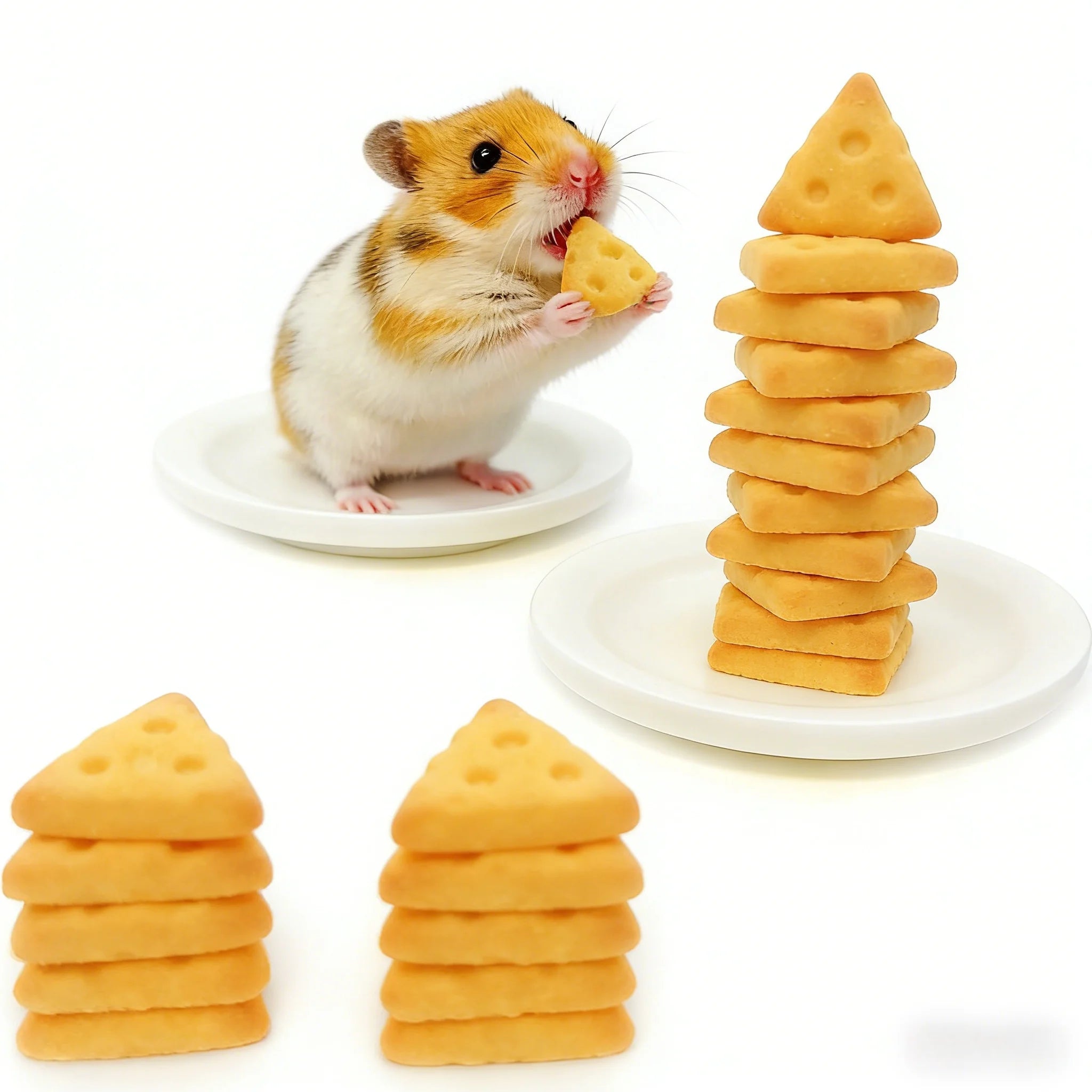 Hamster snacks, cheese-flavored small biscuits, for hamsters, golden hamsters, calcium supplement, nutritious, weight gain, rat