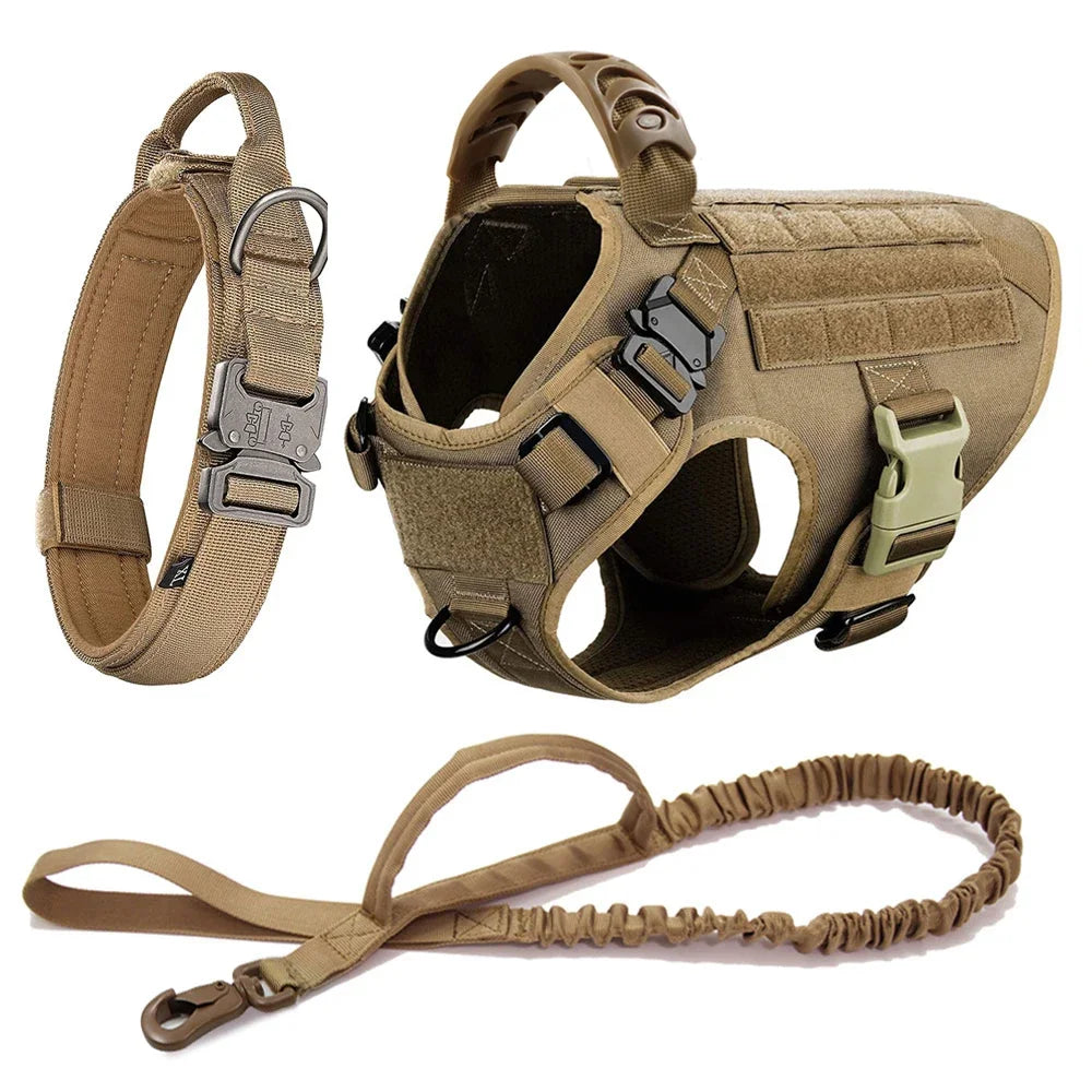Large Dog Harness Collar Leash Bags Pet German Shepherd Training Walking Vest Dog Harnesses For Medium Large Dogs Accessories