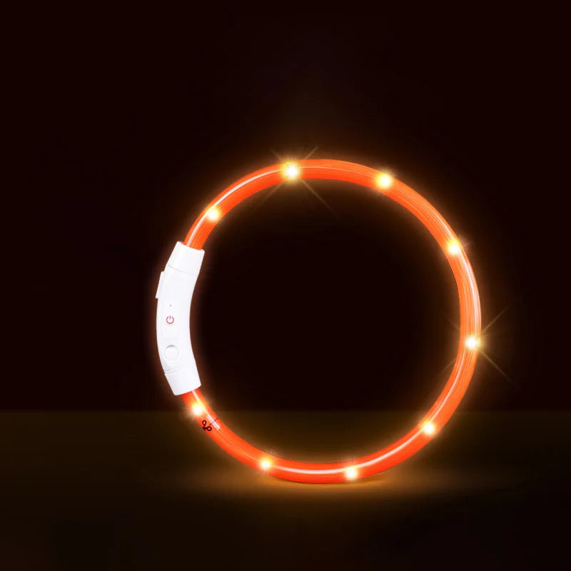 Pet Dog Cat LED Light Collar Luminous Anti-Lost Dog Collar USB Rechargeable Dog Necklace Collar Night Identification Collar