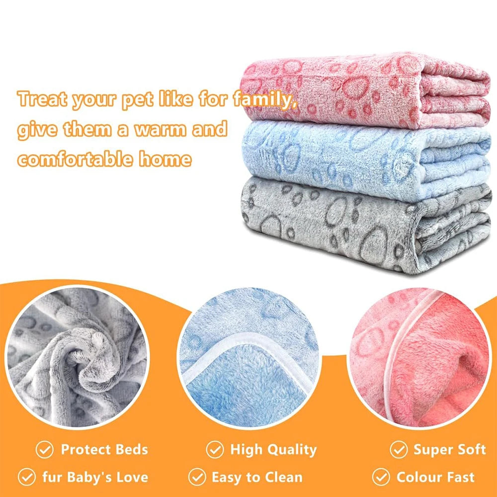 Ultra-Soft Paw Print Dog Blanket | Cozy & Washable Pet Pad